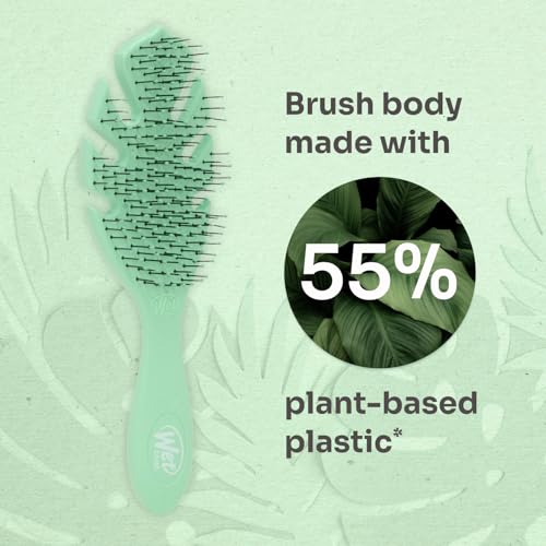 Wet Brush Go Green Hair Detangler Brush, Green - Detangling Hair Brush - Ultra-Soft IntelliFlex Bristles Glide Through Tangles & Gently Loosens Knots While Minimizing Pain, Split Ends & Breakage - color: Green, size: 1 Count (Pack of 1)