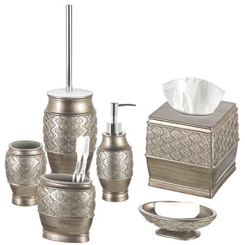 Creative Scents Dublin Silver Toilet Brush Set - Toilet Bowl Cleaner Brush and Holder - Decorative Bathroom Cleaner Brush - Space Saving Design Toilet Bowl Scrubber - color: Silver