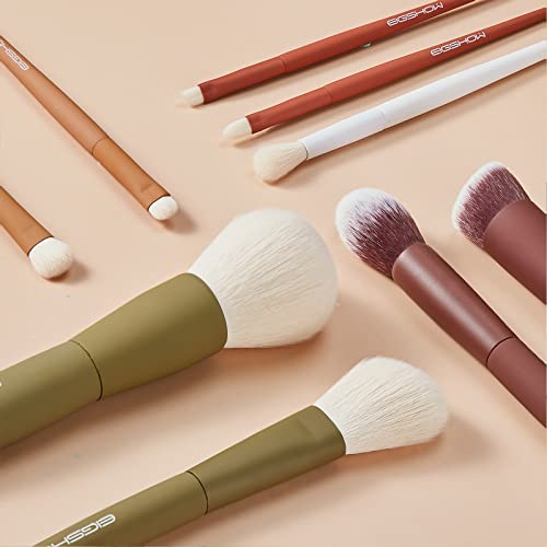 Makeup Brushes, EIGSHOW 5 Colors Essential Kabuki Makeup Brush Set with Ultra Soft Synthetic Fibers for Powder Blush Concealers Contouring Highlighting - color: 5 Color