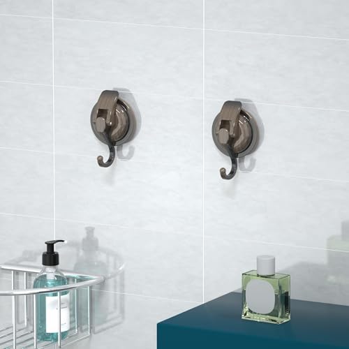 Heavy Duty Vacuum Suction Cup Hooks, Red Bronze Plated Polished Super Suction for Kitchen Bathroom, 6 Pack - color: Red Bronze