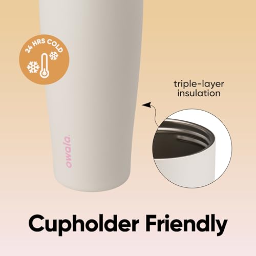 Owala FreeSip Tumbler Insulated Stainless Steel Water Bottle with Built-in Straw and Side Handle, For Travel, Work, School, and Sports, BPA Free, Leak Proof, 40oz, Daybreak - color: Daybreak, size: 40 Ounces