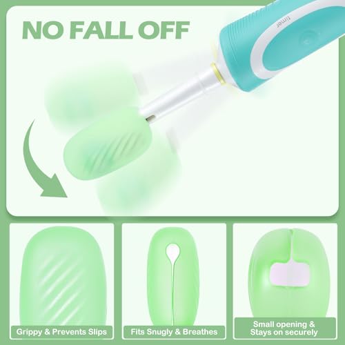 Lapfoon 6 Pack Toothbrush Covers, Tooth Brush Cover Cap for Electric & Regular Toothbrush Head - color: Green