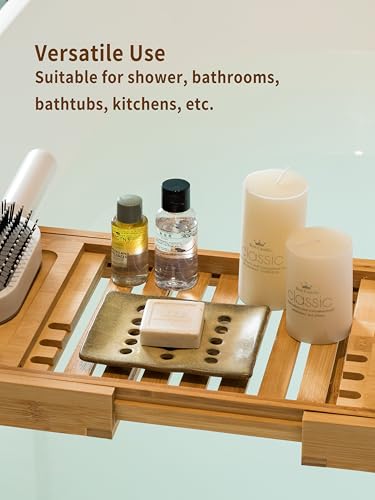Soap Dish for Shower, Shower Soap Holder for Bathroom, Porcelain Japanese Soap Tray, Keep Dry, 5" x 3.8" Used in Kitchen, Bathroom and Bar Sink, Yellow - color: Yellow, size: with Drain Holes
