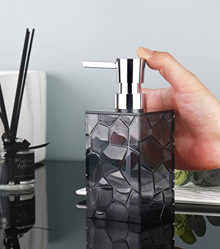 YAUKPH 2 Pack Grey Rust Proof Soap Dispenser | Acrylic material for bathroom and kitchen countertops - color: 2 Pack Gray