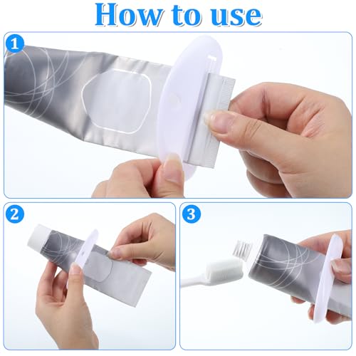5PCS Toothpaste Squeezer, Plastic Toothpaste Tube Clip Dispenser for Bathroom Cream Cosmetics Paint(White)
