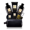 YARD HOUSE Bath and Body Spa Gift Baskets Set for Men - Sandalwood Amber - 7Pc Full Size Spa Kit in Toiletry Bag - Fathers Day Gifts For Husband, Dad From Wife, Daughter Son, Birthday Gifts For Him