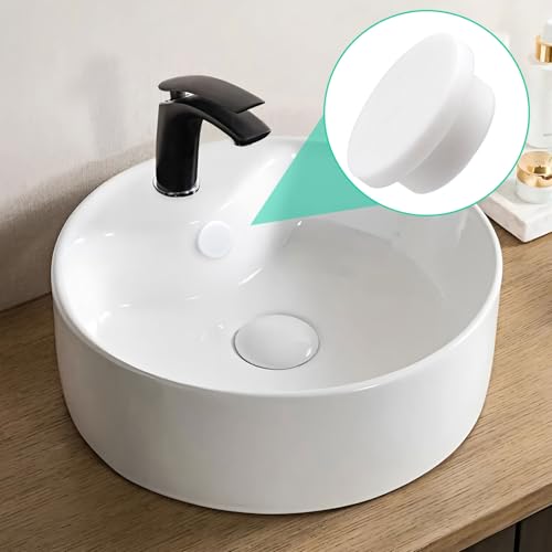 20pcs Bathtub Jet Covers, Silicone Pipe Inserts, Waterproof Tube & Hole Plugs with 5 Sizes for Bathtub Sink Drain Cover- White