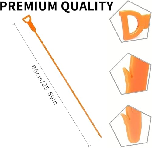 Drain Snake Clog Remover:3 Pcs Hair Clog Auger, 25 Inch Drain Cleaner Tool Suitable for Dredging Clogged Pipes, Sink, Shower Drains(Orange) - color: Orange