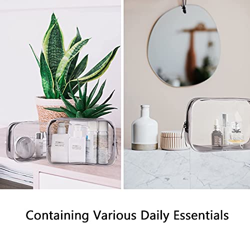 Buminee Clear Travel Bags for Toiletries, Lightweight Toiletry Bag, Multipurpose Transparent TSA Cosmetic Bag-6 Pack - color: Clear