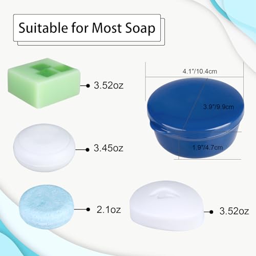 2 Pack Travel Soap Container, Round Portable Soap Dishes for Shampoo Bars | Soap Holder for Travel Shower Gym Bathroom (Navy Blue, Gray) - color: Navy Blue+gray