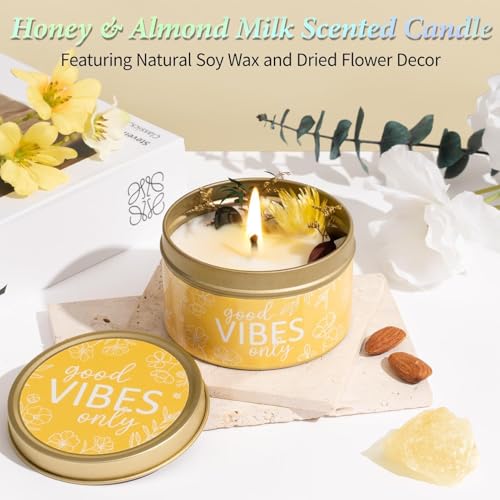 Spa Gifts for Women Bath Gift Set, Honey & Almond Milk Spa Gift Baskets Home Bath Self Care Kit Care Package Thank You Birthday Mothers Day Easter Gifts for Women Mom Her Friends Sister Teen Girl Wife - color: Yellow-Honey & Almond Milk