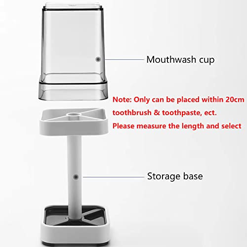 Toothbrush Holder with Cup/Cover Contains 3 Slots, Compatible with Conventional Toothbrushes, Can Store Toothpaste (Rectangle) - color: Cream Color A(vertical)