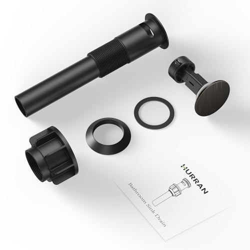 Bathroom Sink Drain with Overflow with Hair Catcher Anti-Clog Sink Strainer | Hurran Bathroom Sink Stopper for 1.65"-1.9" Hole, Plastic Pop-up Drain for Bathroom Vanity Vessel Sink, Oil Rubbed Bronze - color: Oil Rubbed Bronze