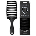 HAPPY HAIR BRUSH Happy Detangler Paddle Brush with Boar Bristles & Nylon Pins | Designed by Women to Detangle & Smooth Thick, Fine or Curly Hair | Pain-Free Slick Back Brush, Ultra Lightweight (Black) - color: Black