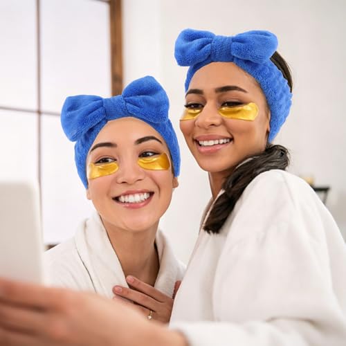 Semato Bachelorette Party Favor Set - Bride & Bridesmaid Spa Headbands (1 Bride + 7 Royal Blue) - color: 1 birde+7 royal blue