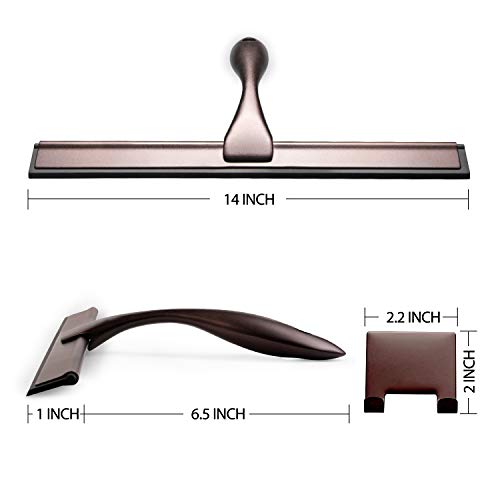 Hiware All-Purpose Shower Squeegee for Shower Doors, Bathroom, Window and Car Glass - Bronze, Stainless Steel, 14 Inches - color: Bronze, size: 14-Inch