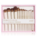 Jessup Makeup Brushes 14Pcs Makeup Brush Set Premium Synthetic Powder Foundation Contour Blush Concealer Eye Shadow Blending Liner Make Up Brush Kit Light Grey with Gift Box, T329-G - color: H-Light Grey Gift, size: Full Brush Set