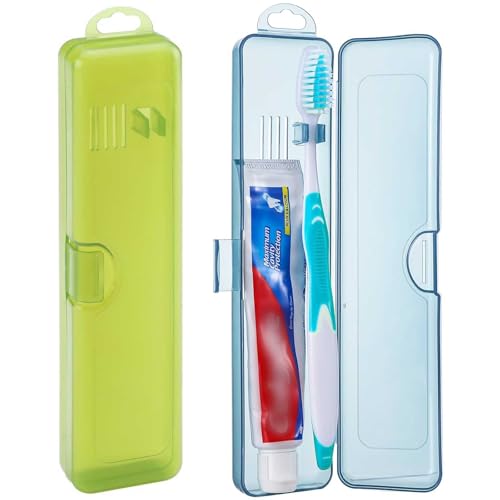 2 Packs Toothbrush Travel Case, Breathable Toothbrush Travel Holders, Compact Portable Toothbrush Holder for Travel, Vacation, Camping, Gym, Business Trips, Office, Cruise - color: Clear