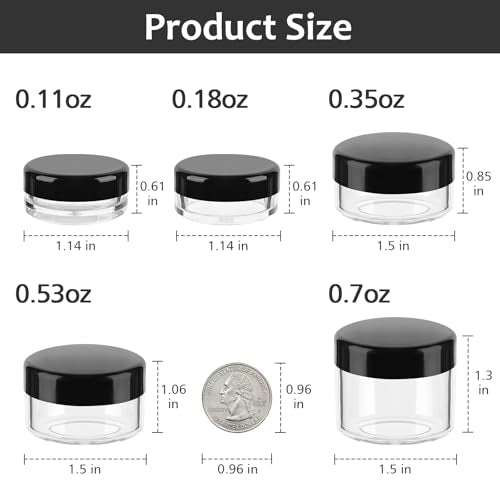 Accmor 10 Pieces Makeup Travel Containers with Lids 0.11/0.18/0.35/0.53/0.7 OZ Size Cosmetic Jars with 5 Pieces Mini Spatulas for Gift(random color) - color: 2 Colors