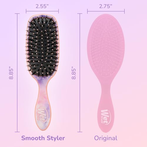 Wet Brush Shine Enhancer Color Wash Watermark, Paddle Hair Detangler Brush with Ultra-Soft Intelliflex Bristles, Infused With Natural Argan Oil, Shiny & Smooth, Wet or Dry, For All Hair Types - color: Color Wash Watermark, size: 1 Count (Pack of 1)