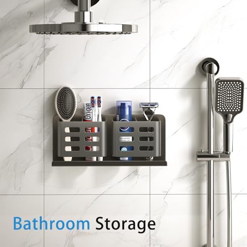 Aluminum Toothbrush Holder， Wall-Mounted，Bathroom Rack，4 Slot，Grey | Bracket Shower Toothbrush Razor Holder Suitable for Toothbrush, Toothpaste, Razor and Comb etc Bathroom Storage - size: Gray four slots