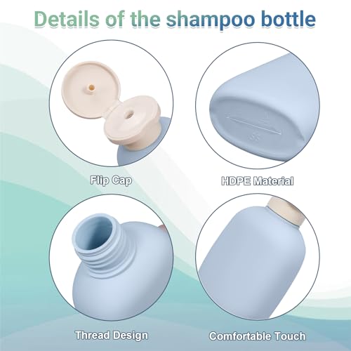 3.4 oz Travel Bottles, Empty Plastic Squeeze Containers With Flip Cap for Toiletries, Leakage-proof Essentials Conditioner (4 Pack, Blue) - color: Blue, size: 3.4 ounces