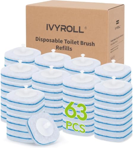 Toilet Bowl Cleaner Wand Refills Compatible with CLOROX, 63 Count Disposable Toilet Brush Refills, Replacement Heads for Toilet Cleaning System - size: 63 Count (Pack of 1)