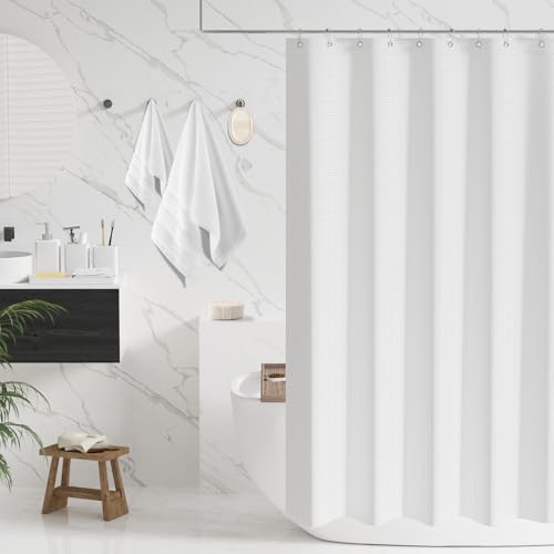 Resin White Bathroom Set, White Bathroom Accessories Set with Shower Curtain, Bath Towel Set, Natural Loofah Sponge, Soap Dispenser, Toothbrush Holder, Bathroom Tumbler and Tray for Bathroom - size: Bath Set+Shower Curtain+Towel Set+2PCS Loofah, style: Wh
