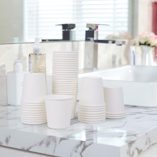 SIUQ 600 Pack 4 oz Paper Cups, Disposable Mini Bathroom Mouthwash Cups, Hot/Cold Drinking Cups, White Disposable Paper Cups for Bathroom, Home, Party, Office, Picnic, Travel - color: 600pack-4oz