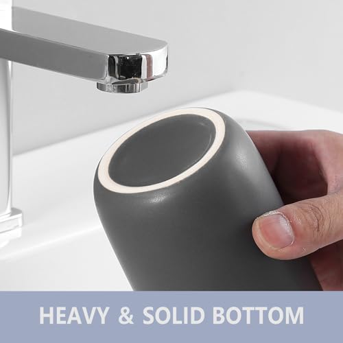 Matte Grey Toothbrush Holders for Bathrooms - Ceramic Toothbrush Toothpaste Holders Set, Grey Bathroom Tumbler Cups Reusable Toothbrush Cup, Counter Organizer - color: Grey, size: 2pcs