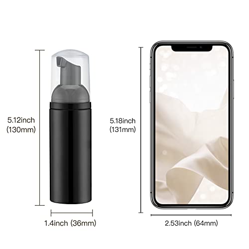 Travel Foam Pump Bottle - 2oz Small Size Foaming Hand Soap Dispenser - Mini Portable Mousse Lash Shampoo Kit Container for Hair - Empty Leak Proof Plastic Black Foamer 30Pack - color: 30 Black