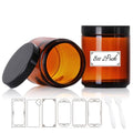 8oz Airtight Glass Jars with Lids, 2 Pack Amber Empty Small Cosmetic jars | Small Cosmetic Containers with Inner Liners, Leak-Proof Travel Jars for Lotions, Scrubs, and Candle Making, Labels & Spatulas - color: Amber-8oz-2pcs