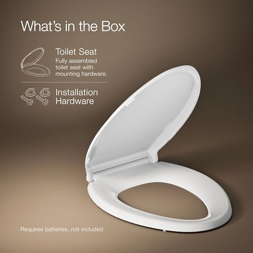 KOHLER CACHET® Nightlight Soft Close Toilet Seat Elongated, ReadyLatch®, Grip-Tight Hardware, White - color: White, size: Elongated
