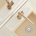 Faucet Mat for Kitchen Sink with Sandpaper, Diatomaceous Earth Faucet Splash Guard, Fast Drying Sink Protector Stone, Water Absorbing Stone Mat for Bathroom Sink Counter, Gift for Mother's Day, White - size: 16" x 3.9"