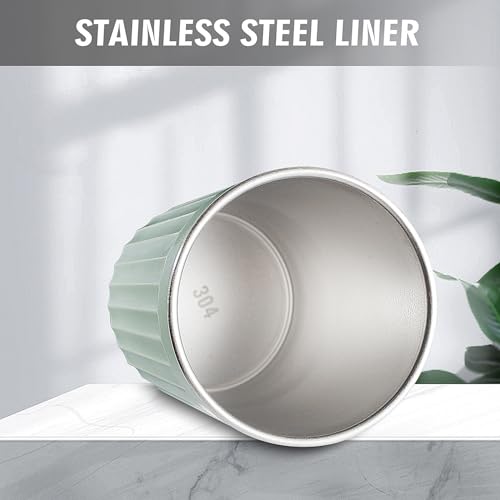 Toothbrush Holder for Bathroom-12oz Unbreakable Stainless Steel Bathroom Cup,Easy to Clean Toothbrush Cup, Reusable Bathroom Tumbler Cups for Home/School/Office(3" x 4.5" Green) - color: Green