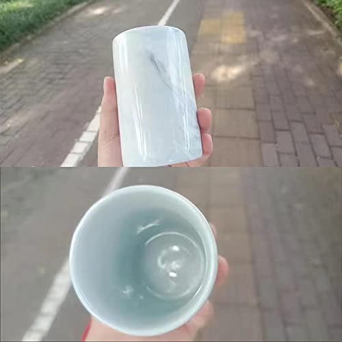Marble ceramic mug, creative toothbrush holder, simple drinking cup. (Blue) - color: Blue