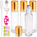 inice 10ml Roller Bottles for Essential Oils Thick Clear Glass Roll on Bottle Applicator Stainless Steel Ball Metal Cap Daily Care (Clear Rolelr Bottles) - color: 4 PACK Clear Rolelr Bottles