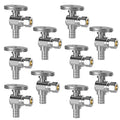 Hourleey 10 Pack Angle Stop Valve, Water Shut Off Valve 1/2" PEX x 3/8" OD Compression, Quarter Turn Chrome Plated Brass Valve - color: Angle (Pack of 10)