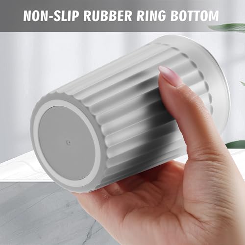 Toothbrush Holder for Bathroom-12oz Unbreakable Stainless Steel Bathroom Cup,Easy to Clean Toothbrush Cup, Reusable Bathroom Tumbler Cups for Home/School/Office(3" x 4.5") (Gray) - color: Gray