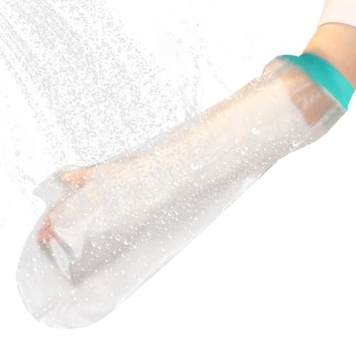 Cast Covers for Shower Arm, Waterproof Cast Cover Arm for Swimming, Cast Shower Cover, Water Proof Cast Protector for Adult, Sleeve for Showering, Elbow, Hand (Diameter - 6.3") - color: Half Arm, style: Reinforced Green