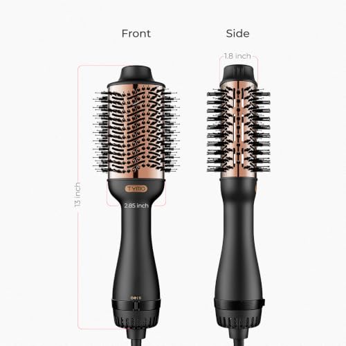 TYMO Hair Dryer Brush Blow Dryer Brush in One, 4 in 1 Ionic Hairdryer and Styler Volumizer with Oval Titanium Barrel, Hot Air Straightener for Smooth Frizz-Free Blowout, Gold, 2.85 Inch - color: Gold, size: 2.85 Inch