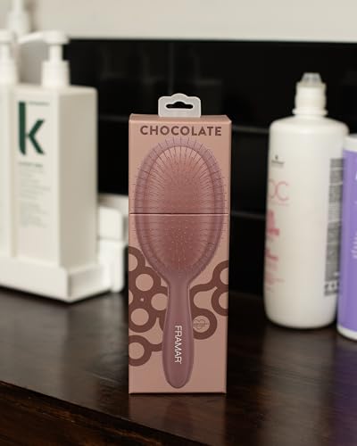 FRAMAR Chocolate Hair Brush Detangler – Wet Hair Brushes For Women, Womens Hair Brush, Hair Accessories, Hairbrush For Women, Cepillos Para Cabello, Reduces Breakage – Detangle Brush - color: Chocolate