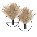 Pretty Jolly Boho Wall Decor, Wall-Mounted Metal Art, Hanging Artificial Pampas Display, Living Room, Bedroom, Bathroom, Diningroom, Fake Faux Plant 2 Pack Black Brown | Hanging Planter Display, For Living Room, Bedroom, Bathroom, Dining room, 2 Pack Blac