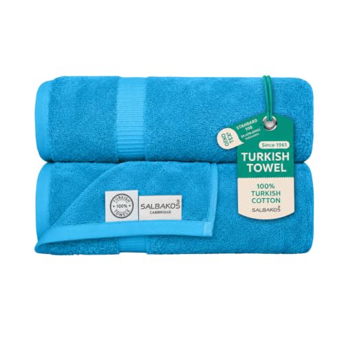 SALBAKOS 2-Piece 100% Turkish Cotton Extra Large Bath Towel 35x70 inch | Premium Hotel Quality Bath Sheet Towels | Thick, Soft, Absorbent, Oversized Bath & Beach Towels (Aqua, 2 Bath Sheets) - color: Aqua, size: 2 Bath Sheets