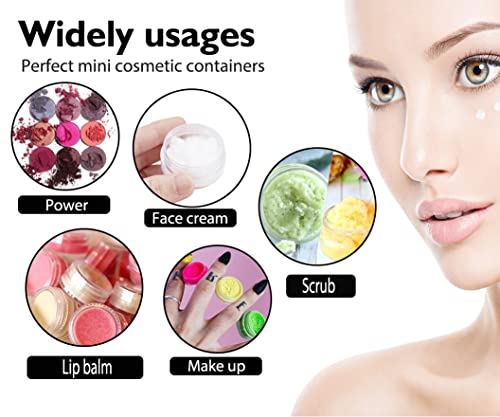 10 Gram Sample Containers with Lids, 10 Pack Sample Jars, Small Cosmetic Travel Container for Makeup, Lotion, Cream, Powder, 10 ML Mini Containers with Blue Lids - color: Blue