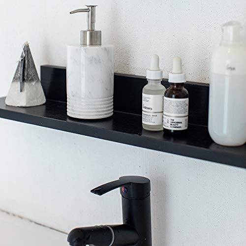 JIMEI Marble Soap Dispenser with Stainless Steel Pump for Bathroom Kitchen Countertop - Lotion & Liquid Dispenser Soap Bottle White