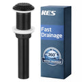 KES Bathroom Sink Grid Drain Without Overflow, 360° Water Drainage, Anti-Clog Design, Detachable Strainer, Matte Black Vanity & Vessel Drain, Stainless Steel & Brass, S2020D-BK - color: Matte Black