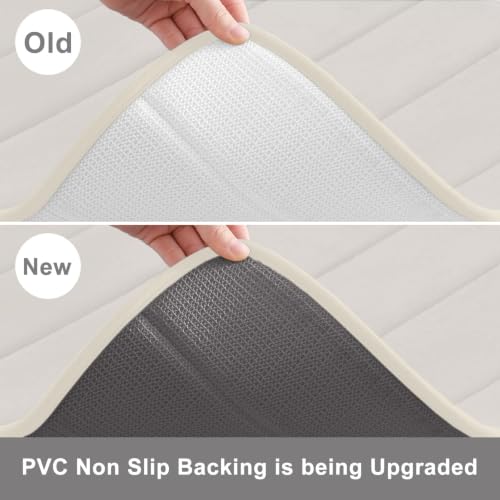 Buganda Memory Foam Bath Mat, 40" x 32", Ultra Soft Bathroom Rugs, Water Absorbent and Machine Washable Bath Rug Runner for Bathroom, Shower, and Tub, Cream - color: Cream, size: 40" X 32"