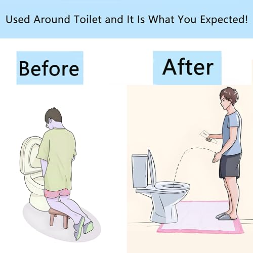 Toilet Floor Protector From Urine 15 Pack Disposable Toilet Mats Provides Ideal Liquid Absorption Great for Toilet Training or Keeping Your Floors Clean (Pink Mats) - style: Pink Mats