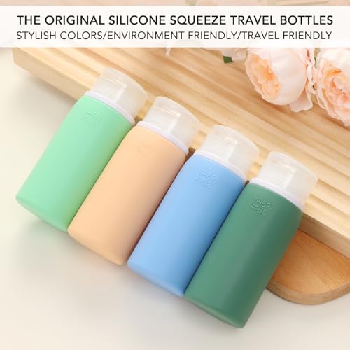 Muslish 21 Pack Travel Bottles for Toiletries, Leak-Proof TSA Compliant Silicone Travel Size Containers for Shampoo and Conditioner, BPA Free with Toiletry Bag (Green) - color: Green
